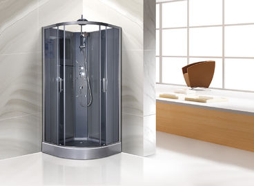 象限儀のシャワーのキュービクル900 x 900 x 2250のMMの円の灰色のABS皿のChromeのプロフィール