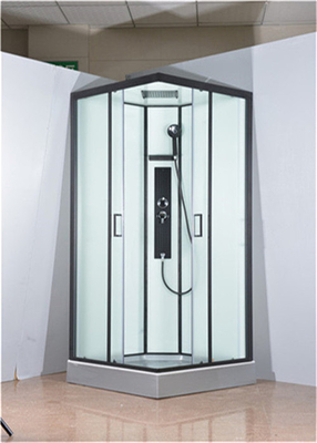 透明な和らげられたガラスが付いている自由で永続的な象限儀のシャワーのキュービクルはパネルの黒いアルミニウムを修理した