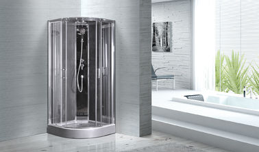 象限儀のシャワーのキュービクル 900 x 900 x 2100 の MM の円の灰色の ABS 皿のクロム プロフィール