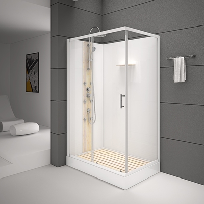 正方形の浴室のシャワーの小屋の白いアクリルのABS皿白い塗られた1200*80*225cm