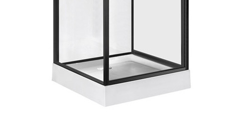 ピボット ドアの正方形4mmは白いアクリルの皿が付いている明確なガラス シャワーの小屋を和らげた